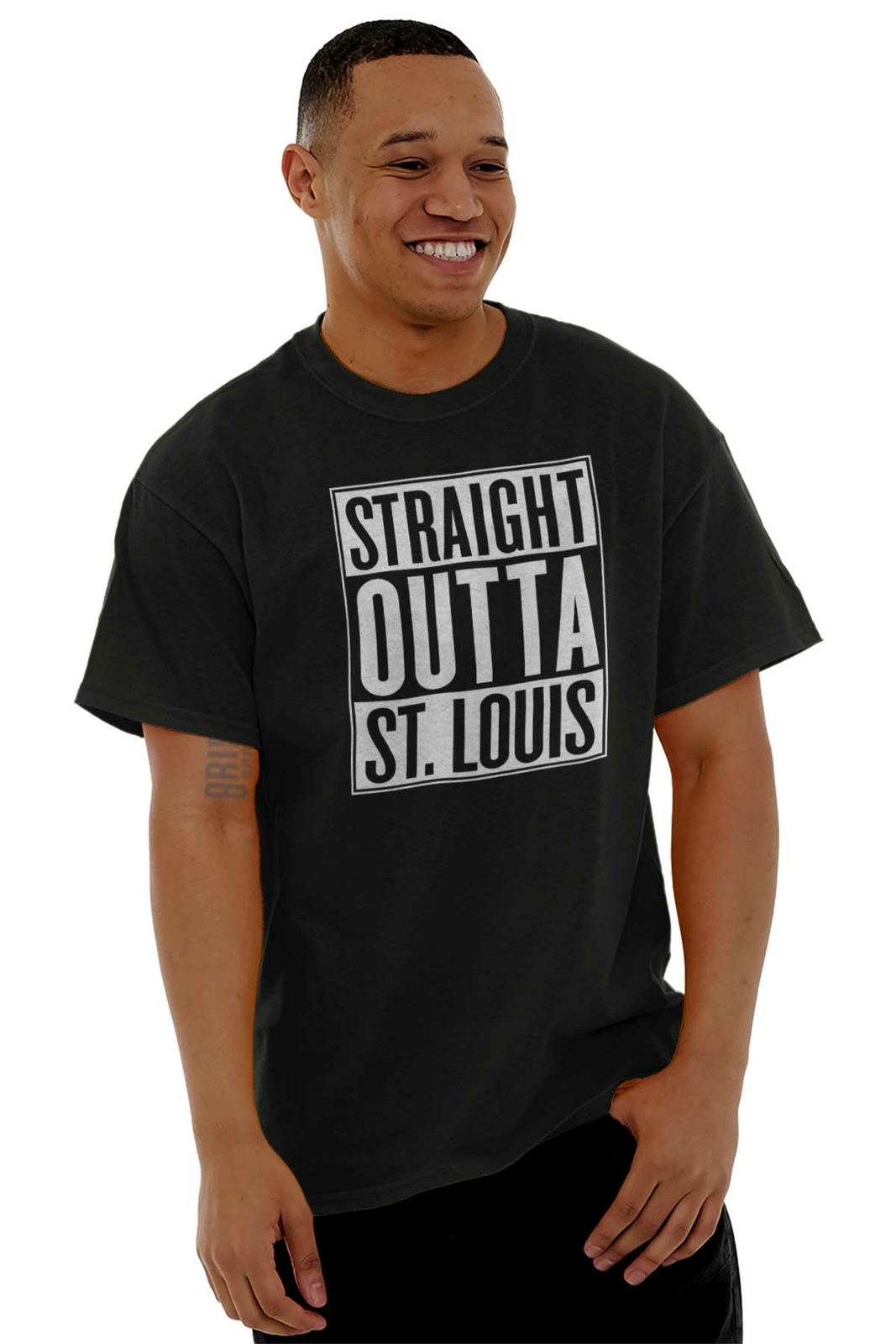 Straight Outta St Louis Missouri Sourvenir Womens or Mens Crewneck T Shirt Tee