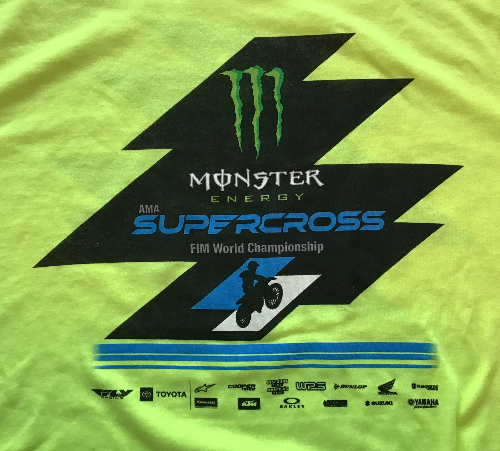 Monster Energy AMA Supercross FIM World Championship T-Shirt, Green, Size Large