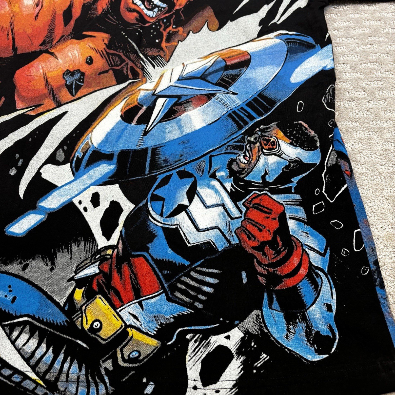 Captain America Red Hulk AOP All Over Print T-shirt Sz XL/2XL Comic Avengers