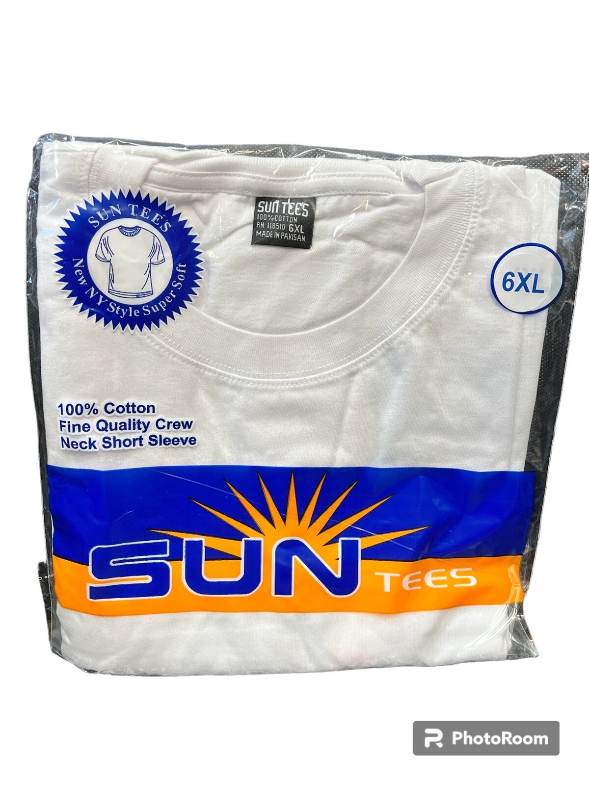 Sun Tees 100% Cotton Short Sleeve T Shirt Crew & V Neck (Black & White) S To 6XL