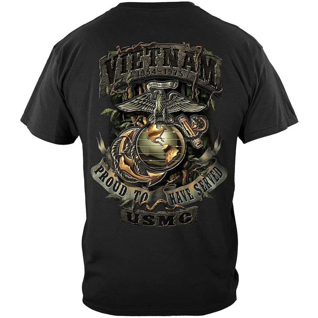 USMC Vietnam Veteran T-Shirt Marine Corps Military Tribute USA Patriotic Tee