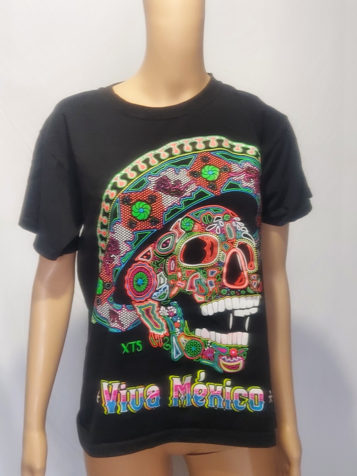New, Mexican Skull with Hat T-Shirt Black Size M, Condition New no Tag