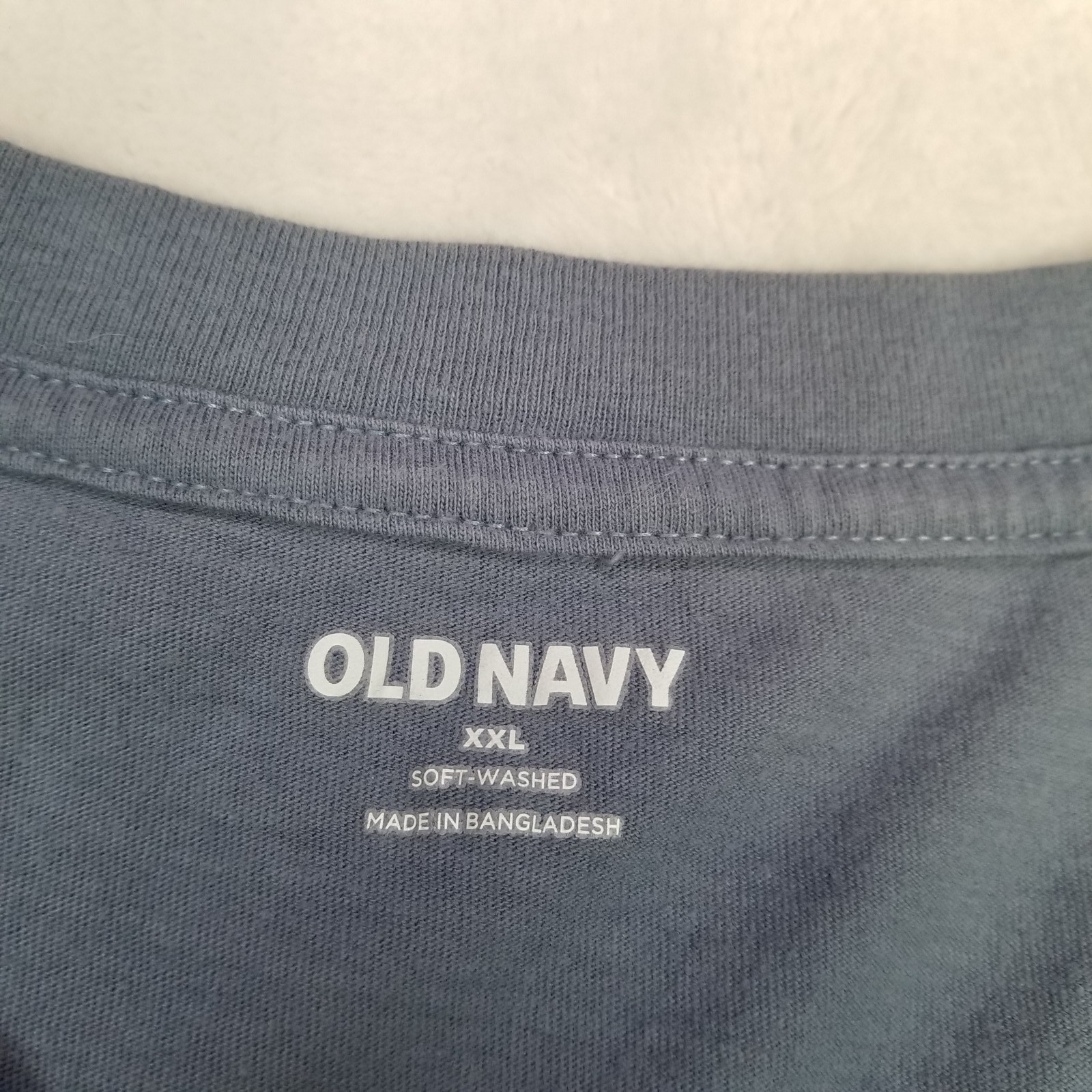 Old Navy Soft-Washed Slate Blue Basic T-Shirt Mens XXL Solid V-Neck Short Sleeve