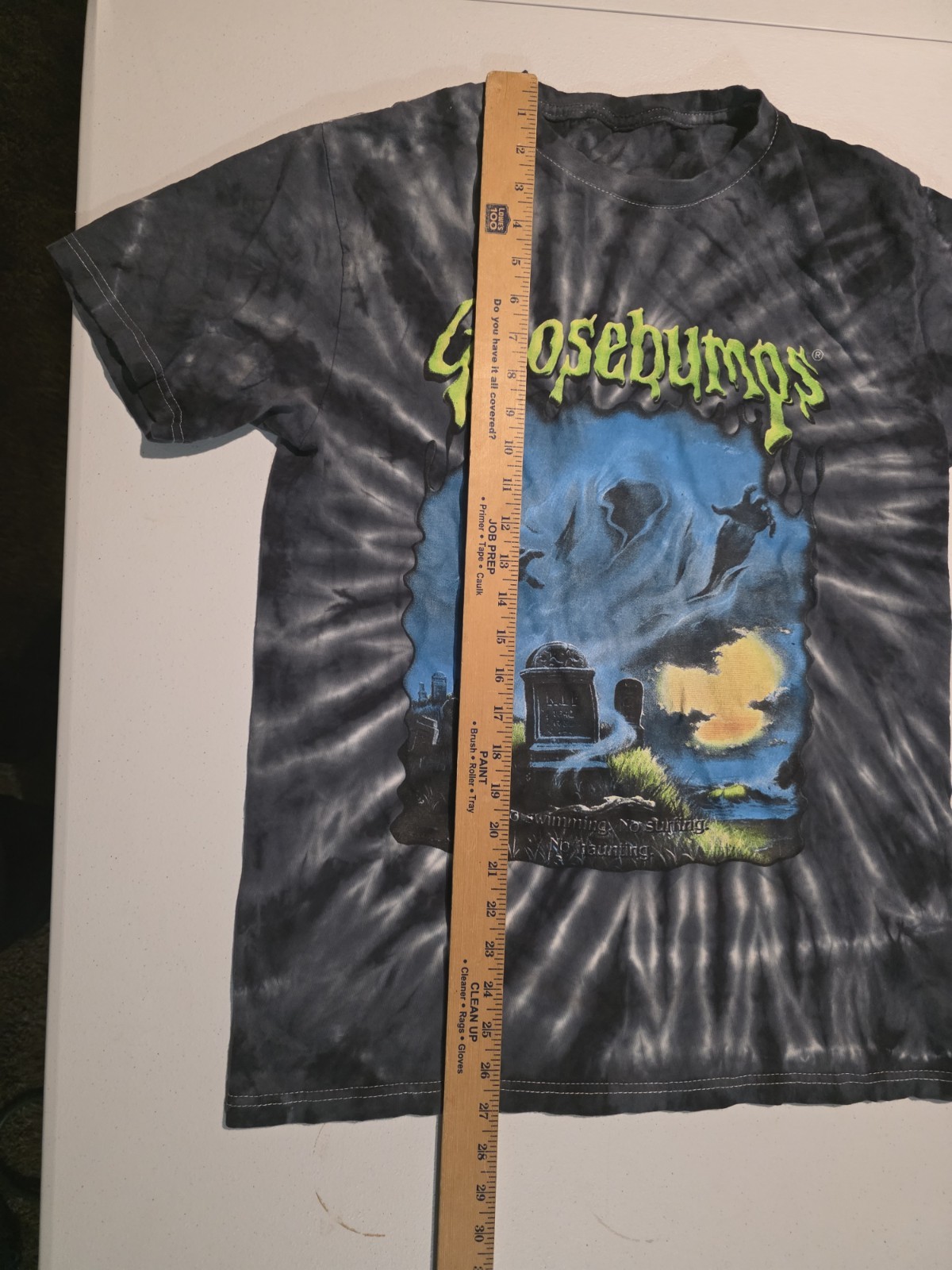 Goosebumps Ghost Beach T Shirt Mens Medium Black Tie Dye Horror RL Stine No Tag