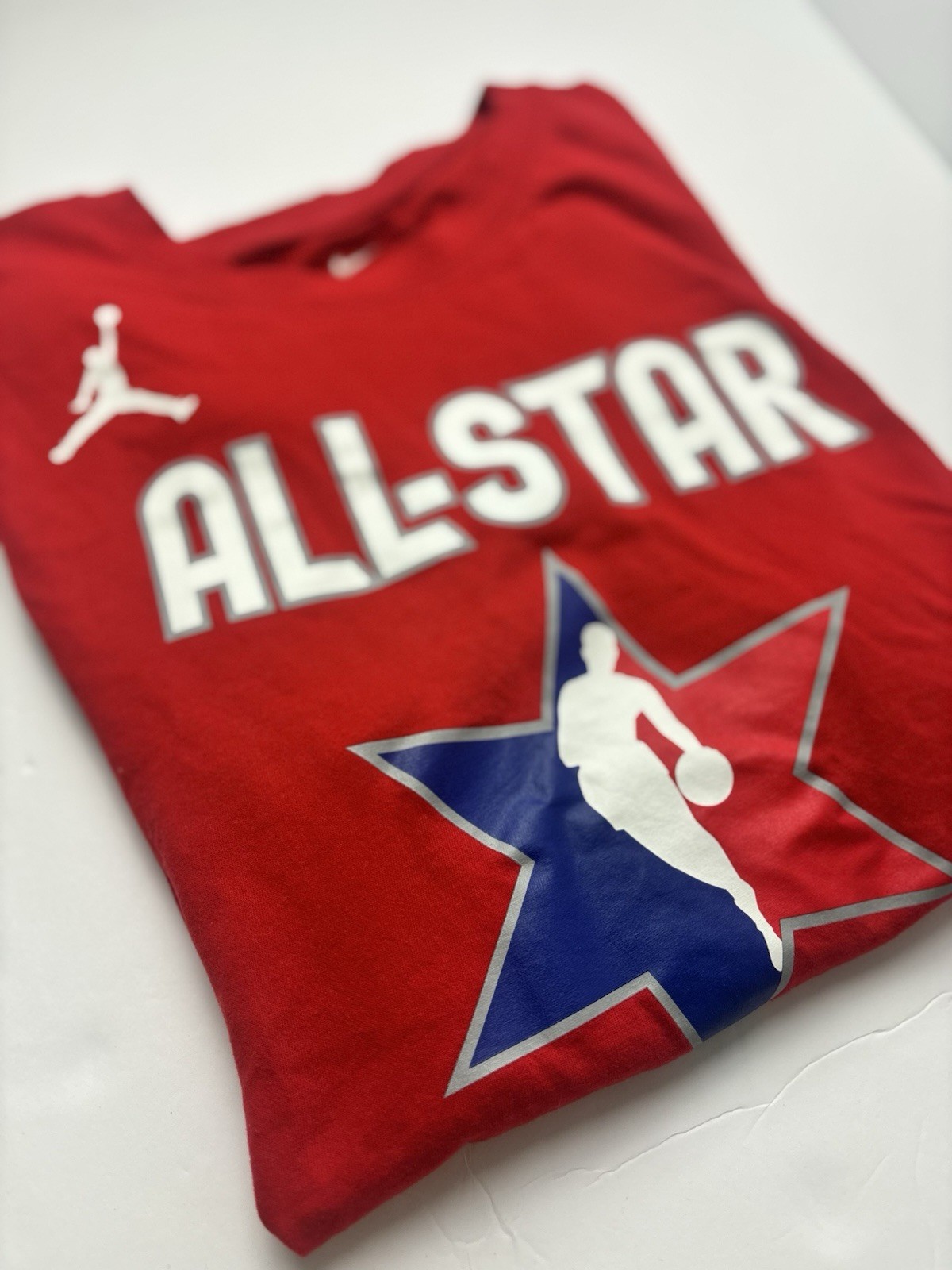 Red Nike Tee Dri-Fit T Shirt Size M’ All Star #77 Doncic White Letters