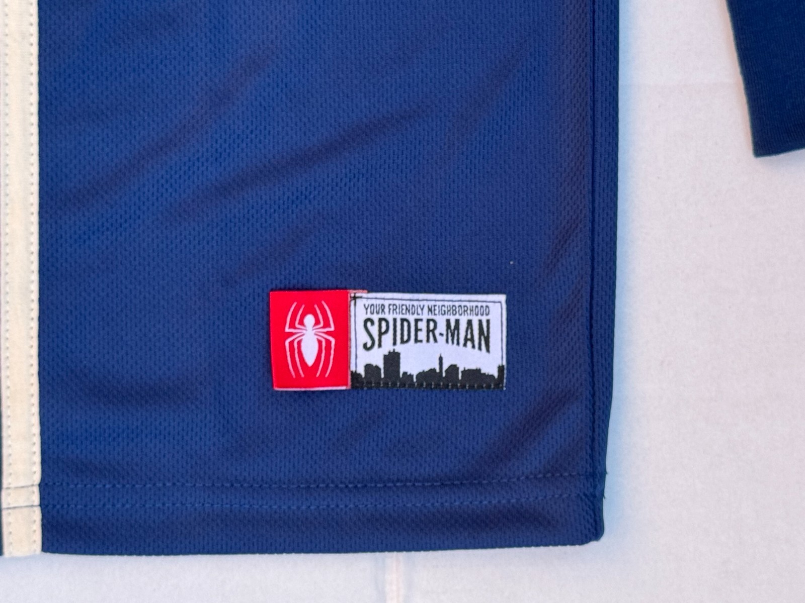 Marvel Spider-Man Long Sleeve Embroidered Jersey Shirt Sizes XS,SM,MD,2X,3X NWT