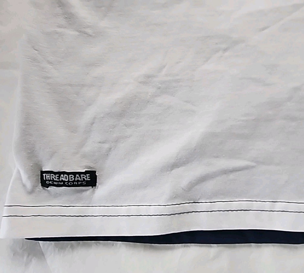 New THREADBARE Men’s Large “Ralphie Tee” Navy White Colorblock S/S Logos NWT
