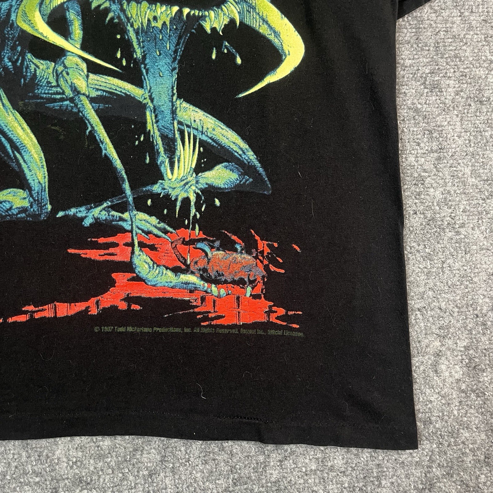 Vintage 1997 Todd McFarlane Spawn Violator Comic T-Shirt Black L USA Reflective