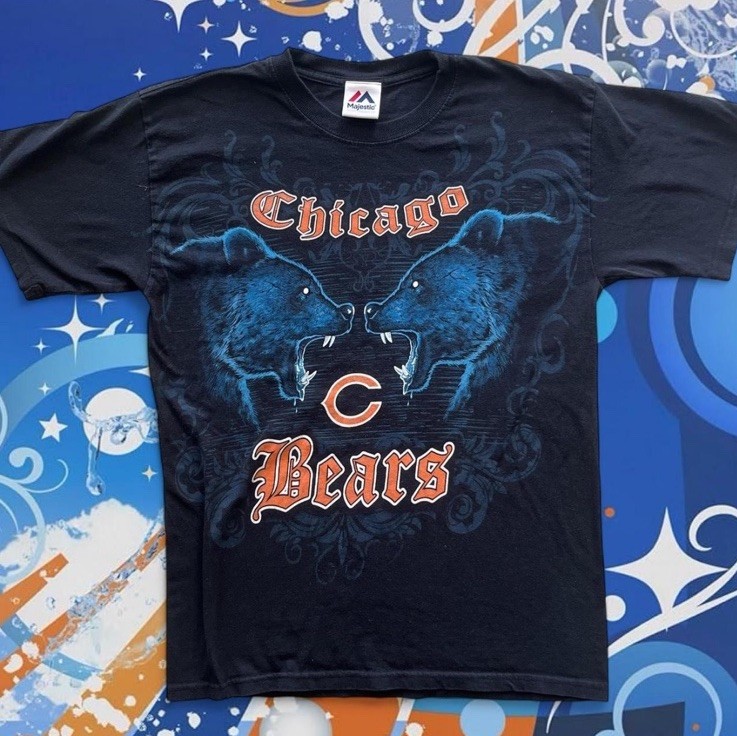 Chicago Bears Affliction Like Tshirt Majestic Dobule Sided