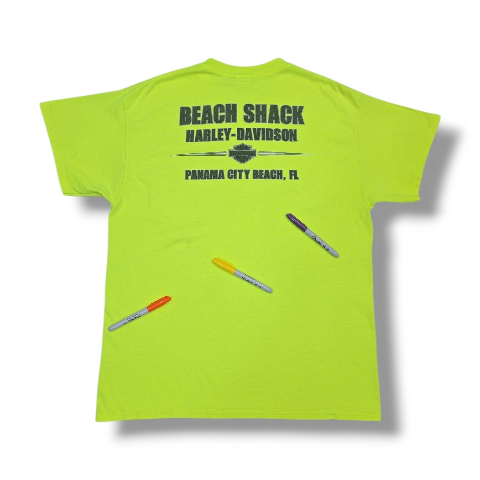Harley-Davidson Panama City Beach, FL Beach Shack Neon Yellow T-Shirt Men’s L