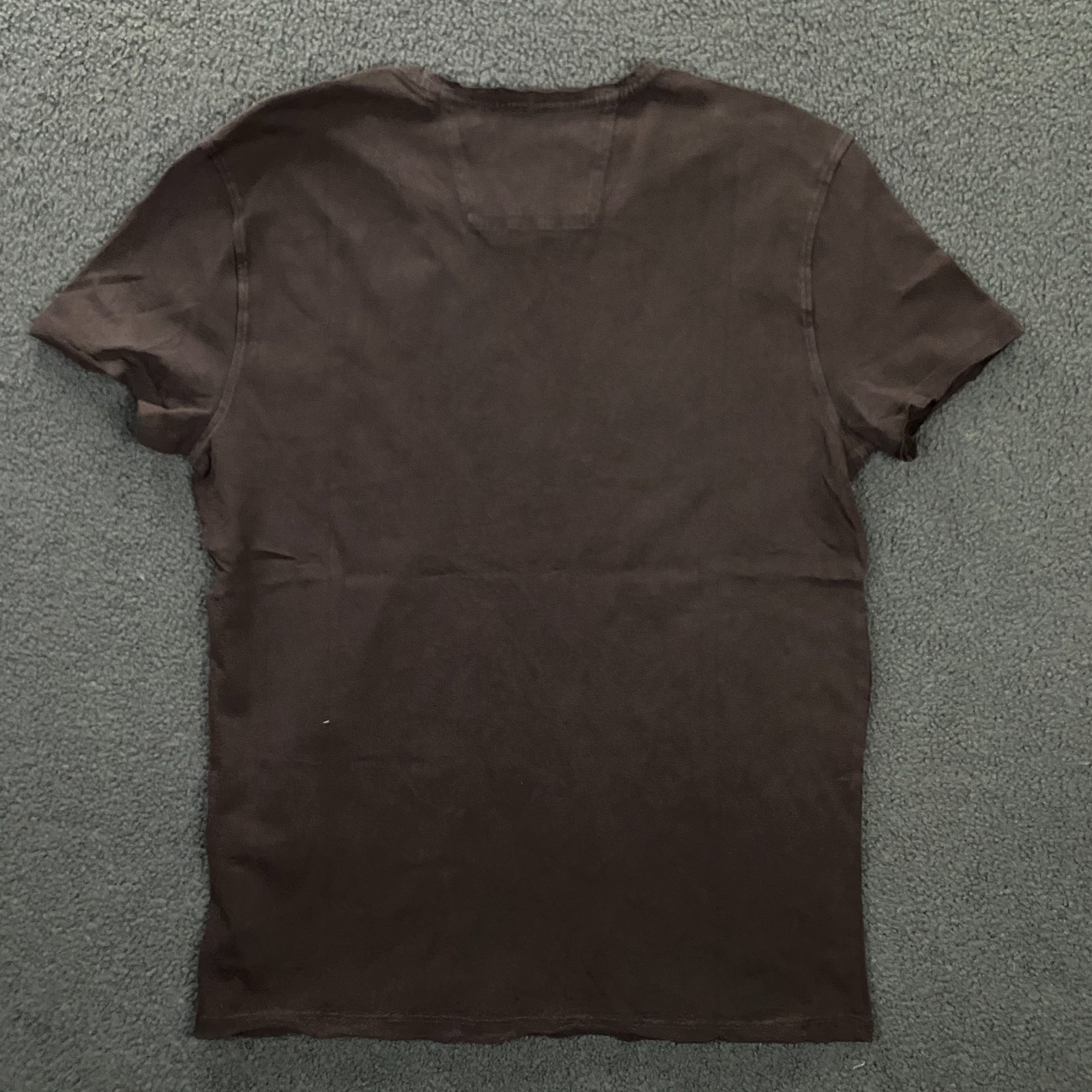$168 John Varvatos Beaded Skull Raw Edge T-Shirt Mens Medium Oxblood Cotton Tee