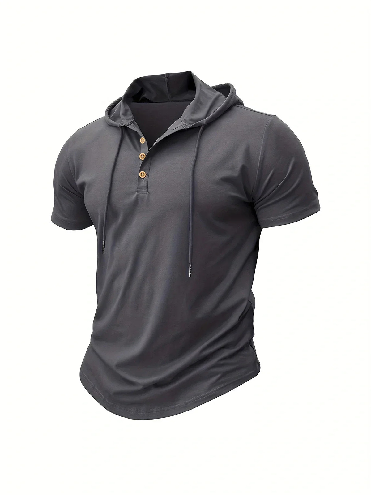 Men’s T Shirt Summer Slim Fitness Hooded Short-Sleeved Tees Male Lightweight