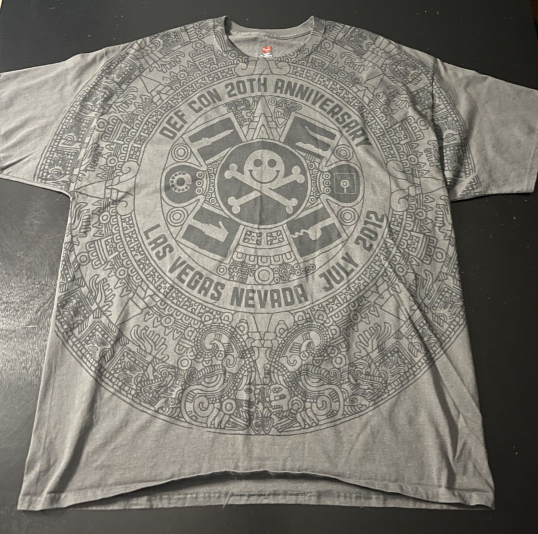 DEFCON AOP 20th Anniversary 2012 Las Vegas Nevada T-Shirt, Size: 2XL XXL