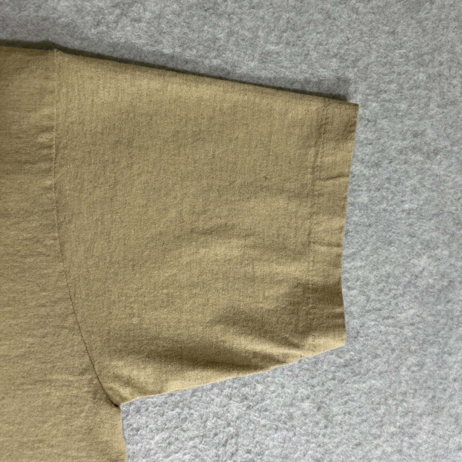 Vtg. 80s/90s Alore Single Stitch Blank Tan T-Shirt Small Made in USA Slub Cotton