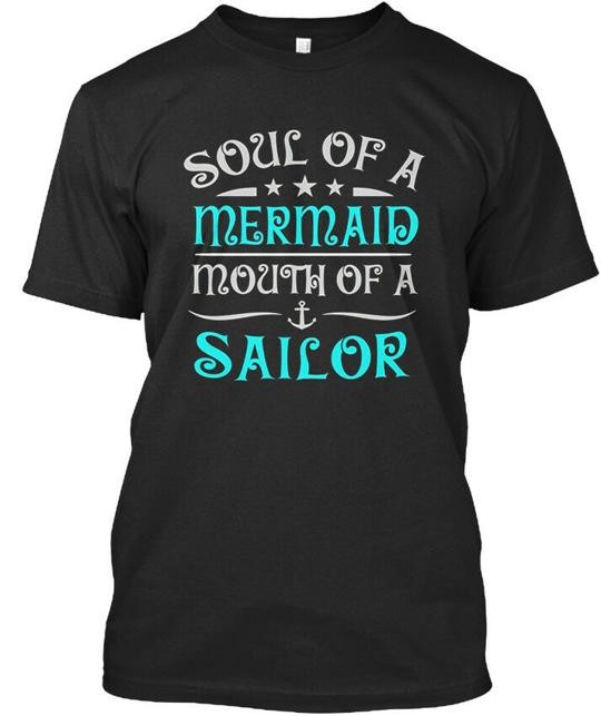 Soul Of A Mermaid Mouth Sailor – Premium T-Shirt Made in the USA Size S to 5XL