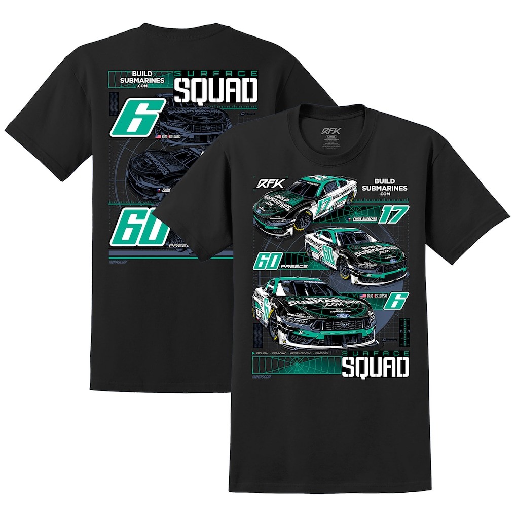 Roush Fenway Keselowski Racing Car Graphic T Shirt Fan Tee Black