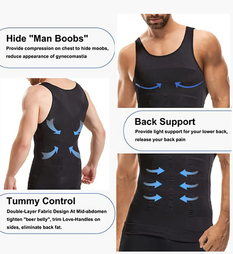 Sculptcore Men’s Body Shaper Compression Ionic Shaping Shirt Slimming Tank Top