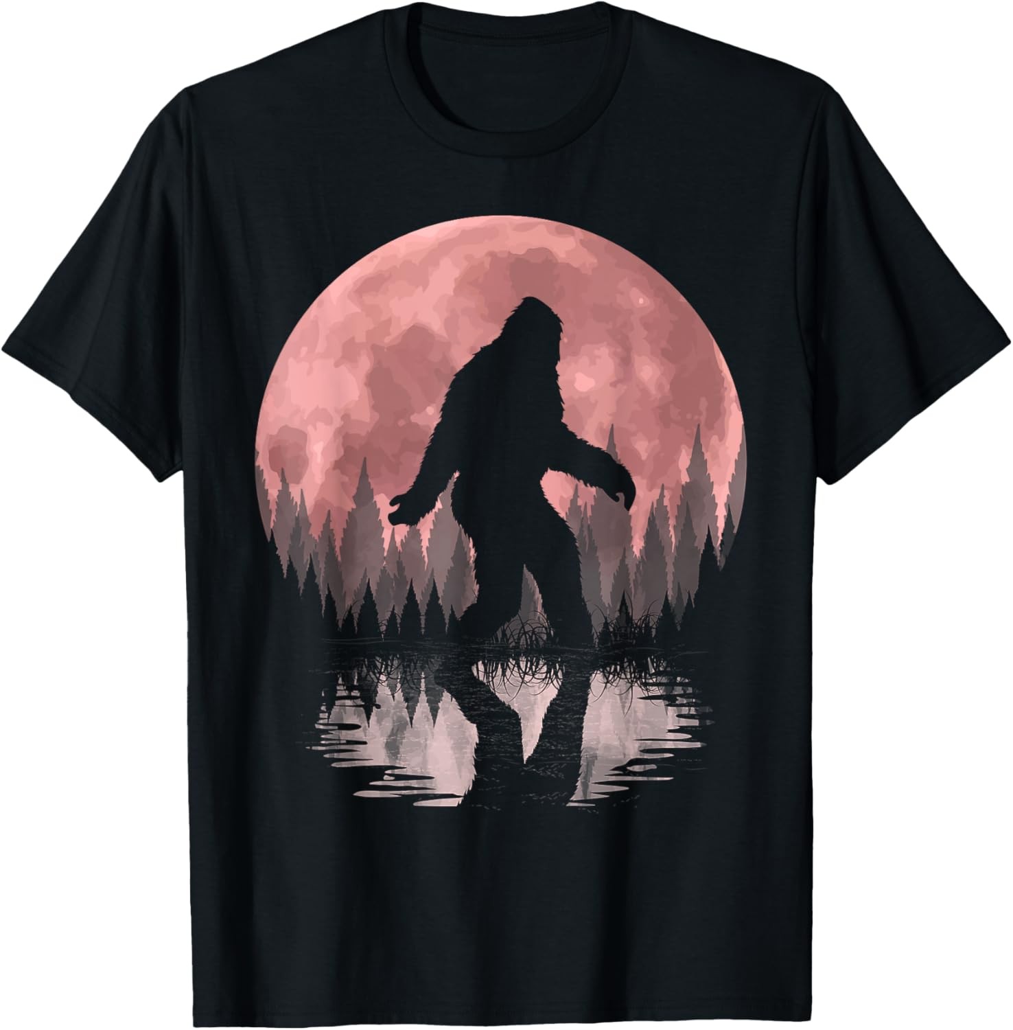 Bigfoot Moon Graphic Night Forest! Cool Sasquatch Men women T-Shirt