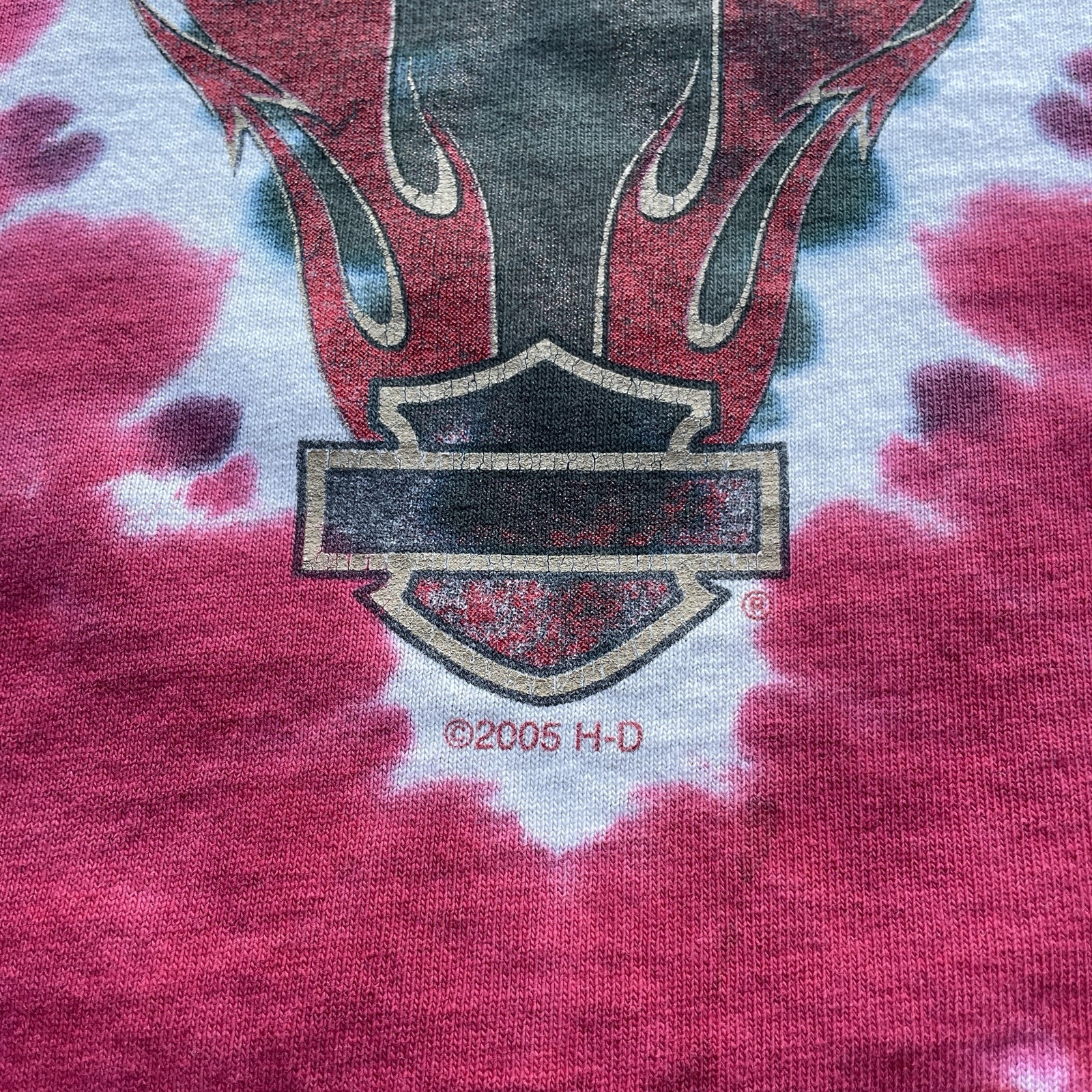 Vintage Harley Davidson Tie Dyed “PARADISE” Tigard, Oregon T-Shirt Size X-Large