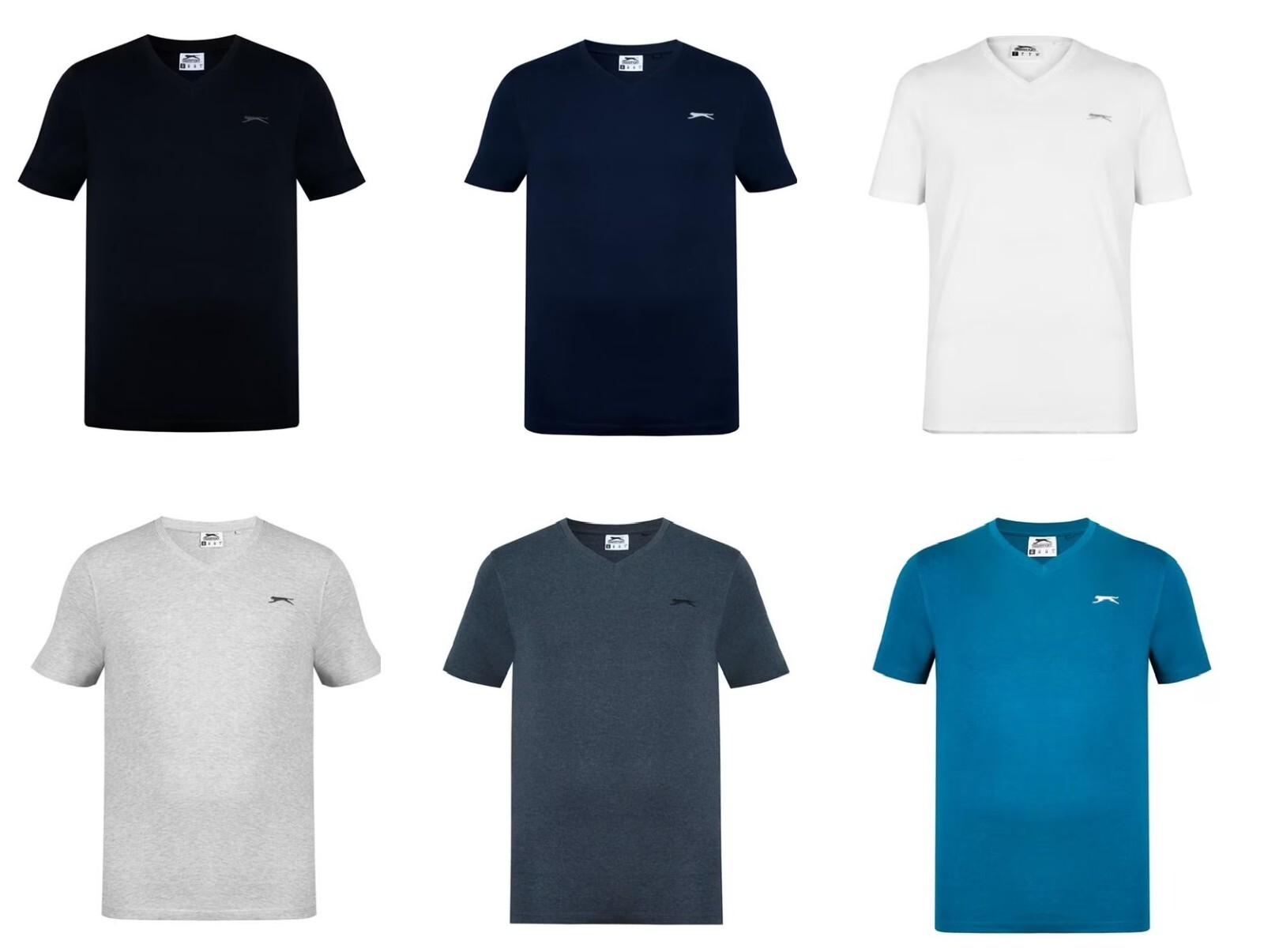 Mens Slazenger 100% Cotton V Neck T Shirt XS S M L XL XXL 3XL 4XL BNWT