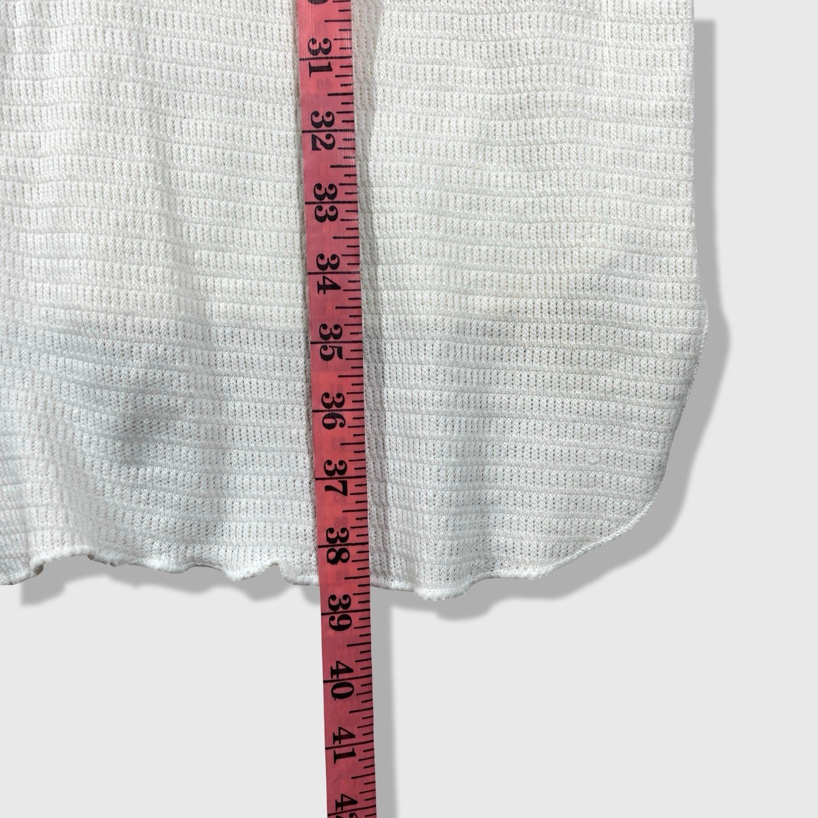 Hanes American Sportsman Thermal Shirt Mens 2XL White Waffle Knit Longline