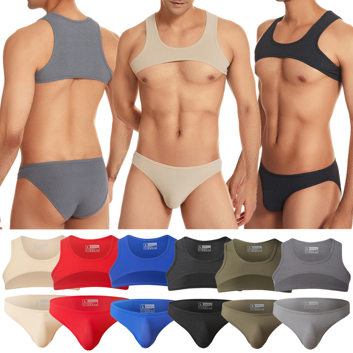 Mens Harness Tanks Tops Underwear Gay Sexy Stage Dance Showwear Male Vest Briefs