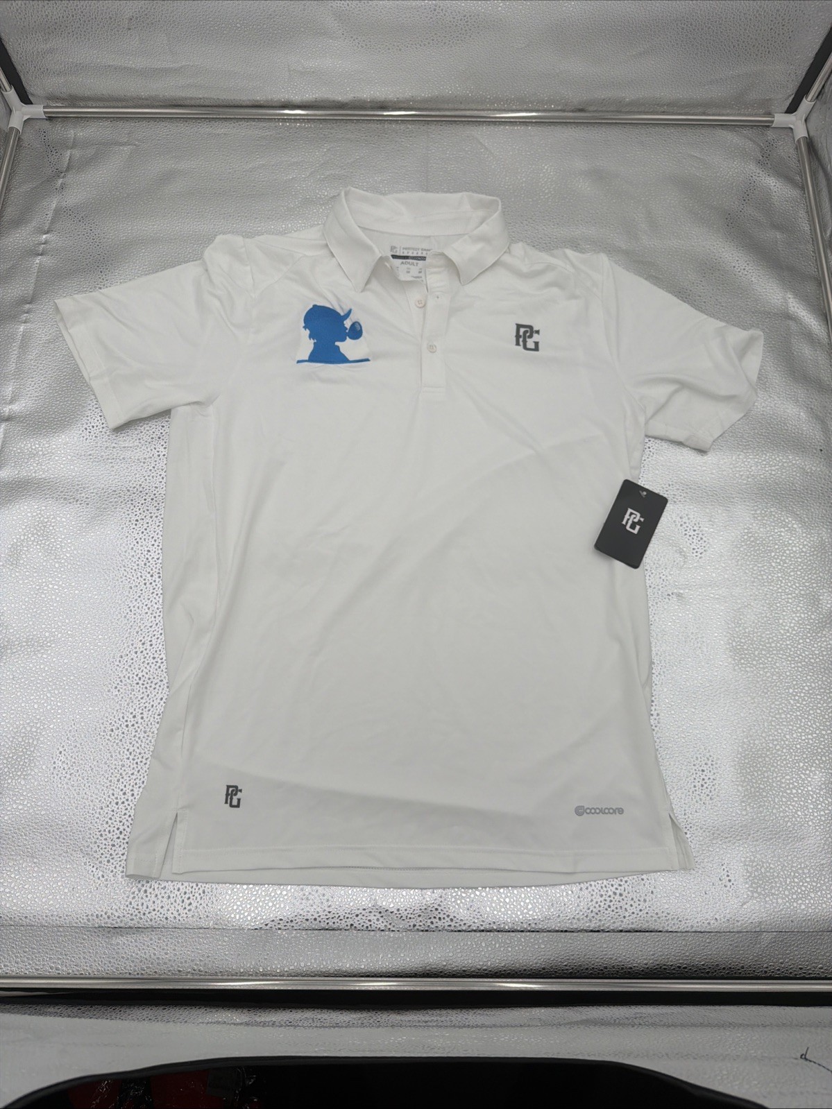 Men’s Sz M Perfect Game Baseball White Long Pullover Shirt Festival Bubble
