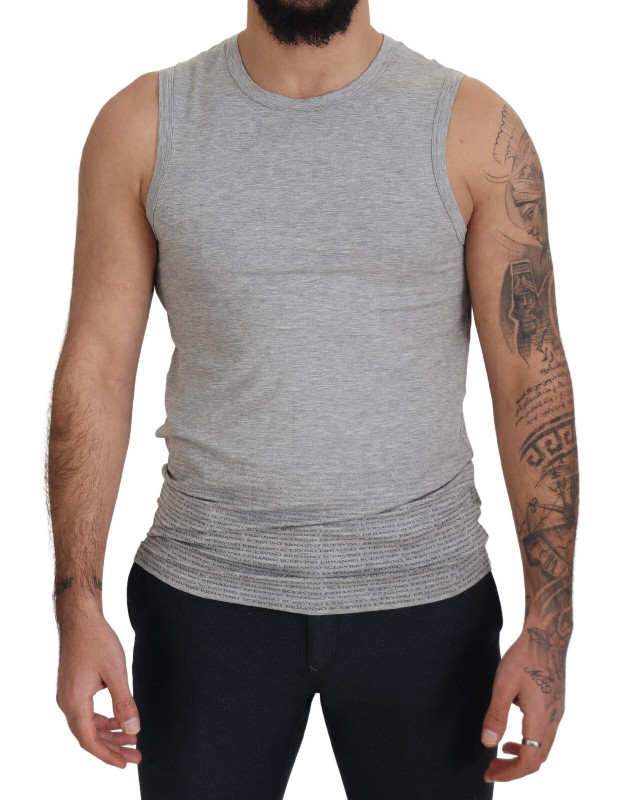 ERMANNO SCERVINO T-shirt Grey Sleeveless Men Pullover IT48/US38/M RRP 150usd
