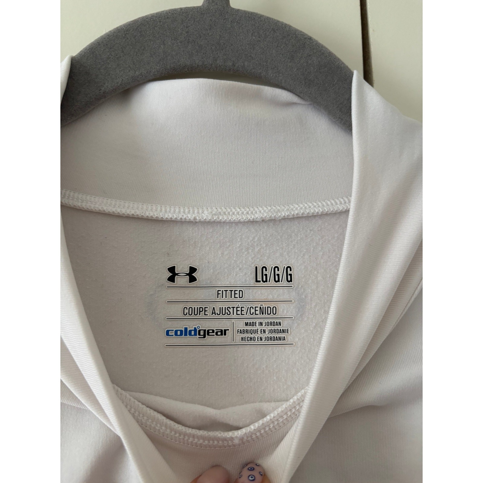 Under Armour White ColdGear Fitted Long Sleeve Top LG