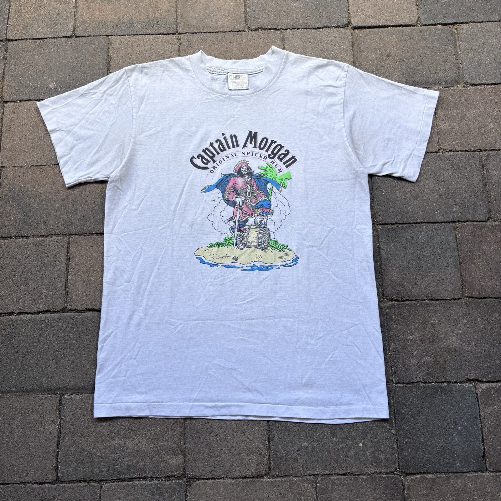 Vintage Captain Morgan T Shirt Mens Large Original Spiced Rum Single Stitch 90s