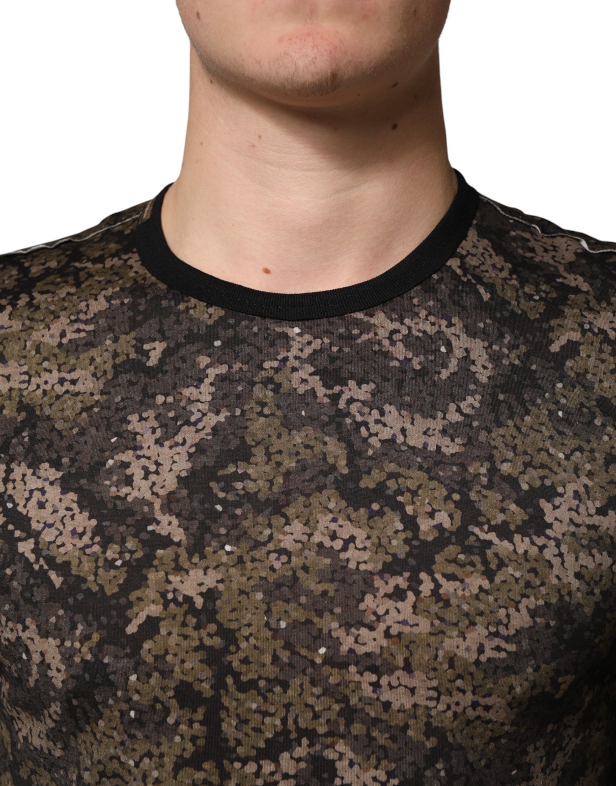 DOLCE & GABBANA T-shirt Multicolor Camouflage Long Sleeves IT48/US38/M 350usd