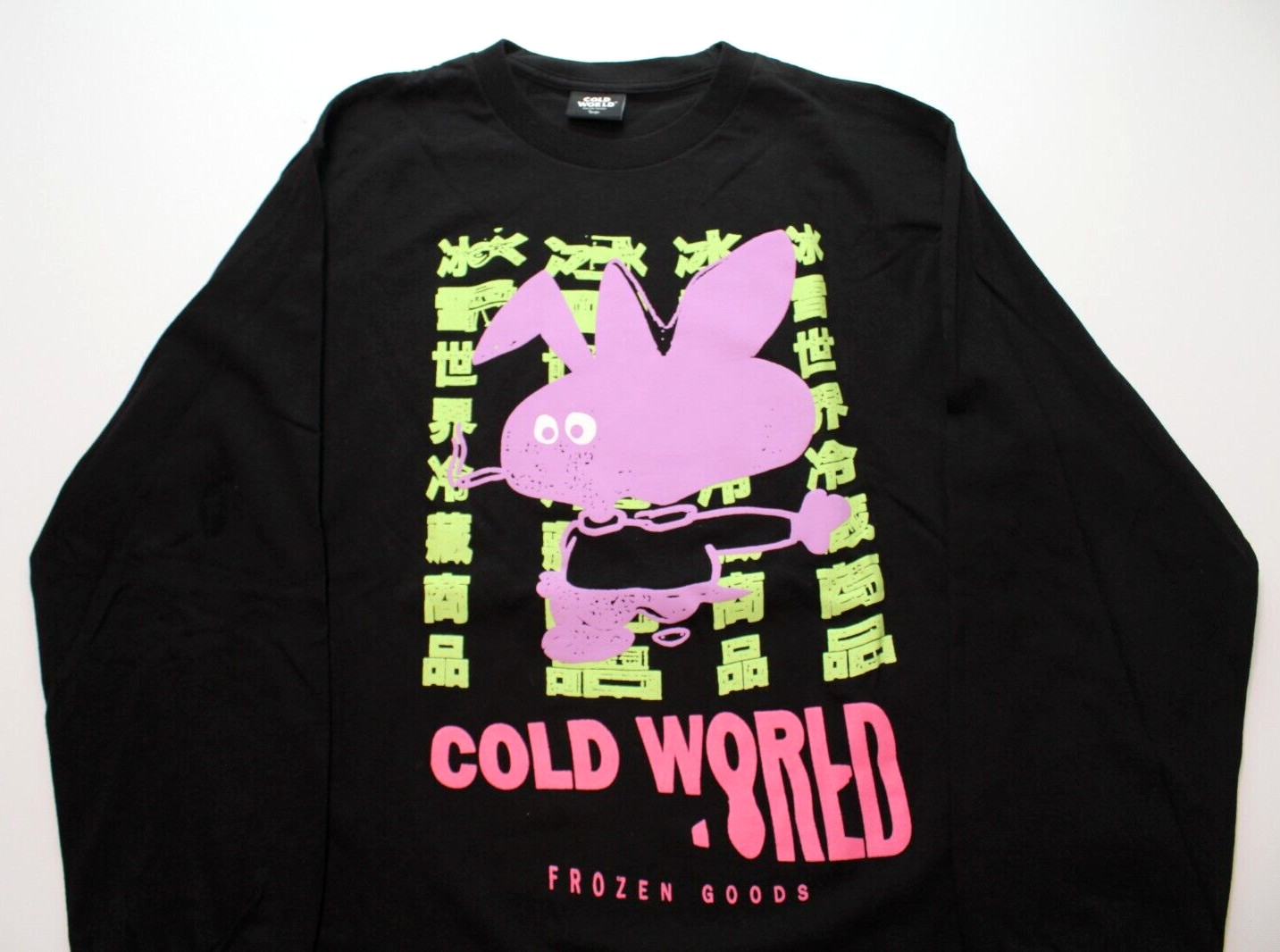 2020 COLD WORLD FROZEN GOODS x JEREMY DEAN ~BUNNY~ TEE L ~BLACK~ deansnuts/wobf