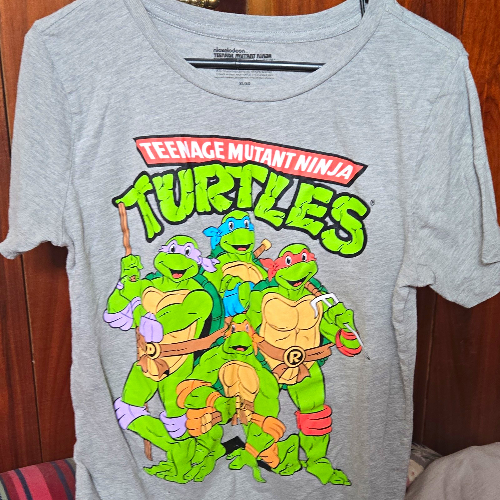 Nickelodeon TMNT Teens XL Gray Graphic Print Crew Neck Short Sleeve T-Shirt