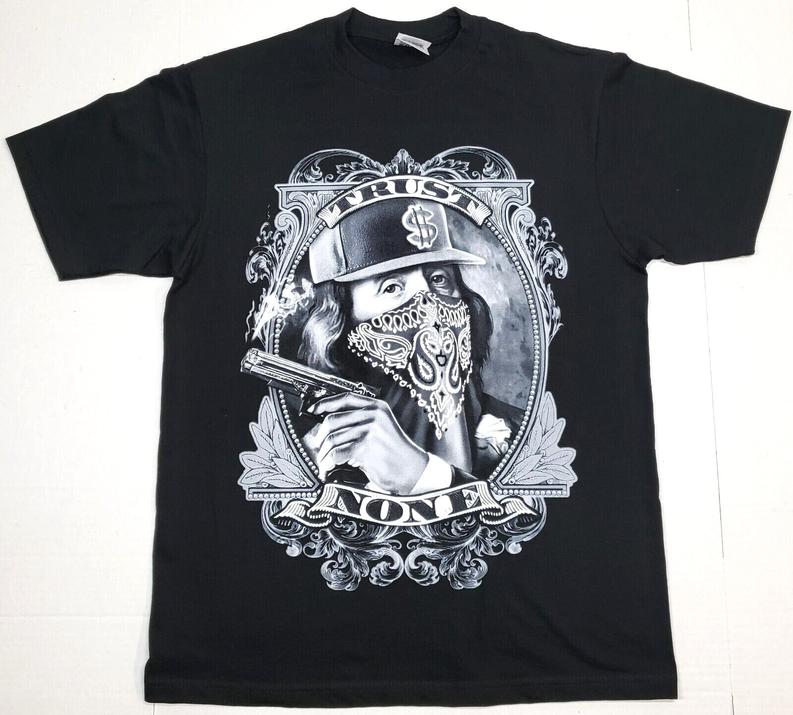 TRUST NONE T-shirt Urban Streetwear Hustle Cash Money $ Men’s Tee New