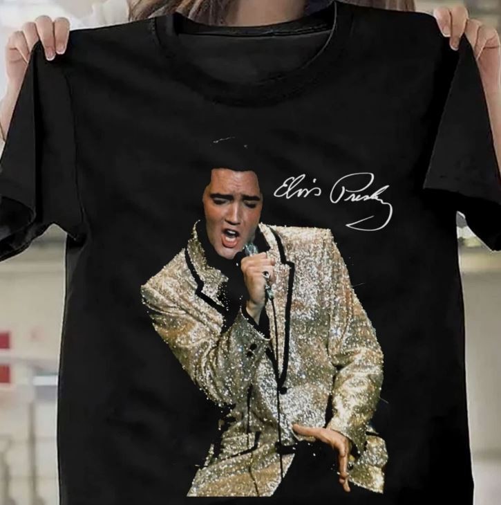 NEW Elvis Presley Signature Short Sleeve Gift For Fan Black All Size Shirt