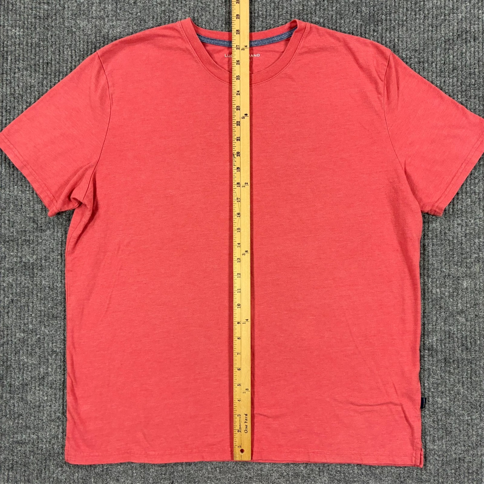 Lucky Brand Mens XL Coral Heather Crew Neck Short Sleeve Casual T Shirt