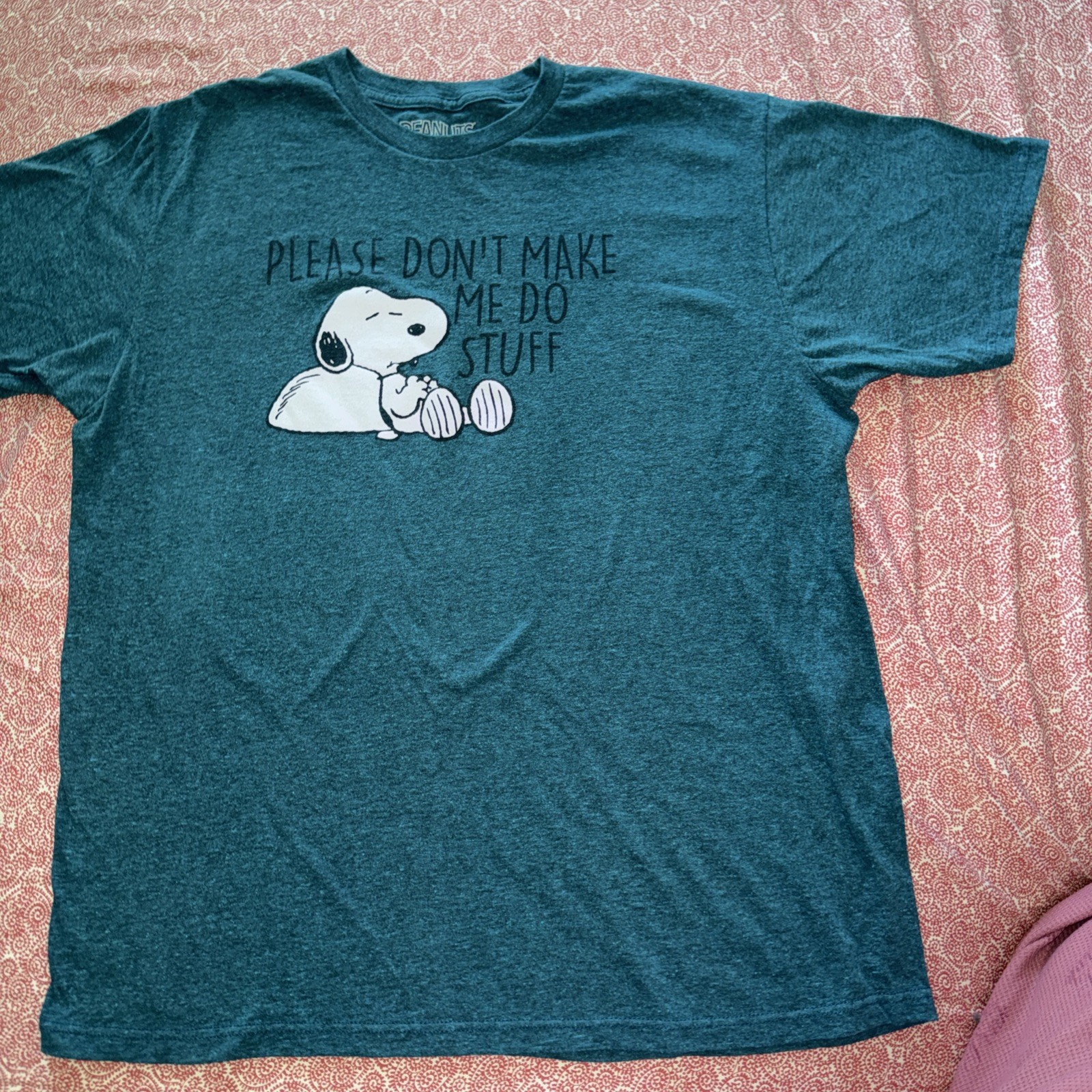 SNOOPY (2016) Official PEANUTS “Please Don’t Make Me Do Stuff” T-Shirt Sz Large
