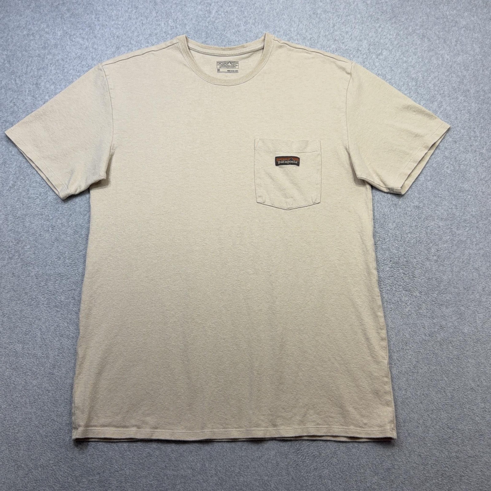 Patagonia Work Pocket T Shirt Mens Medium Beige Hemp Cotton Crewneck Outdoor