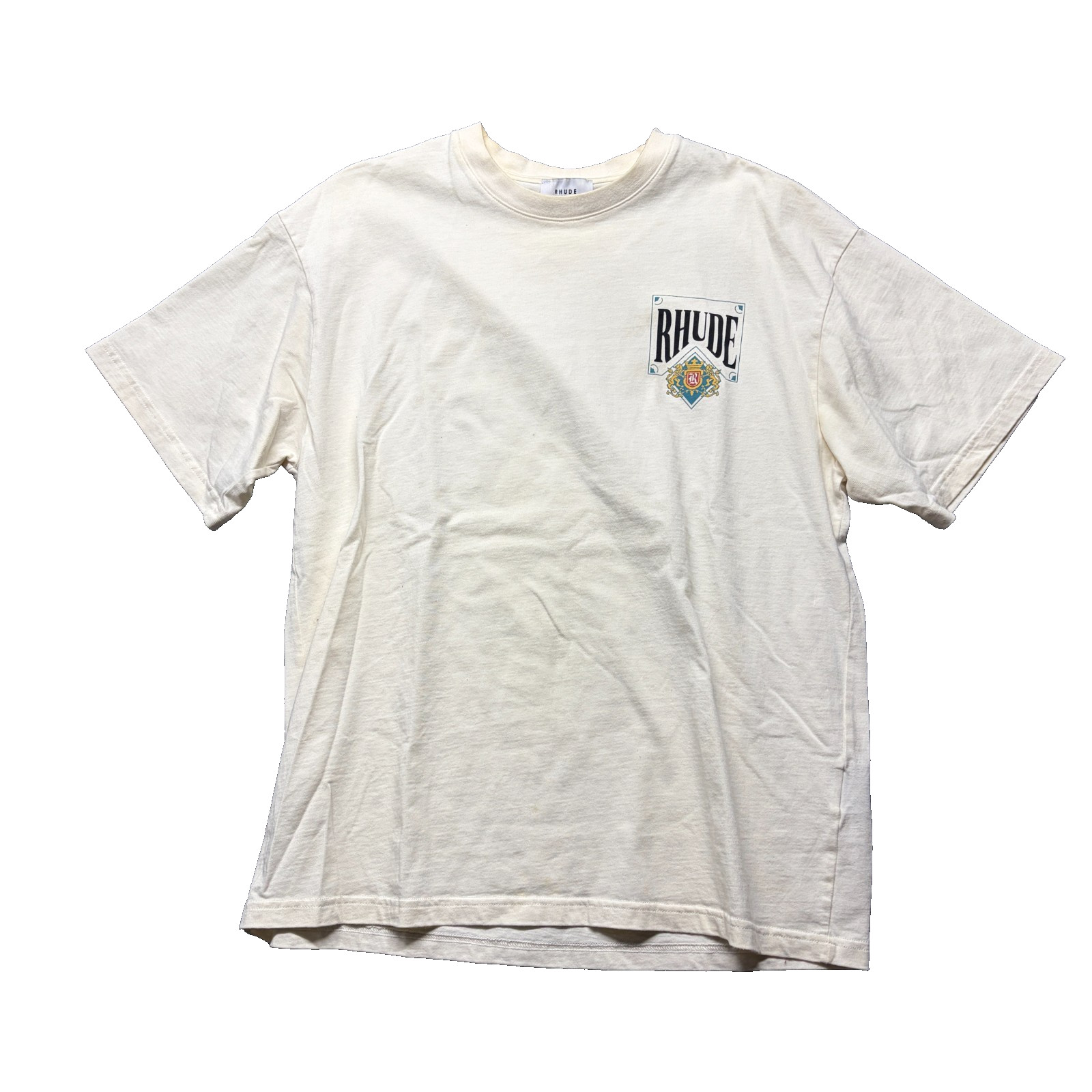 Rhude Shirt Box Logo Size L Designer White Used
