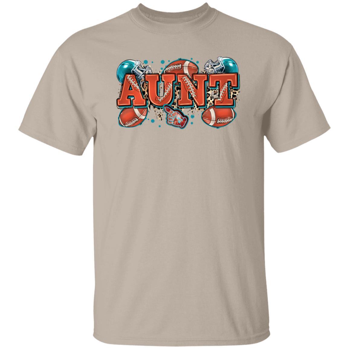 American football Aunt T-Shirt Rugby auntie Unisex tee Sand White Sport Grey