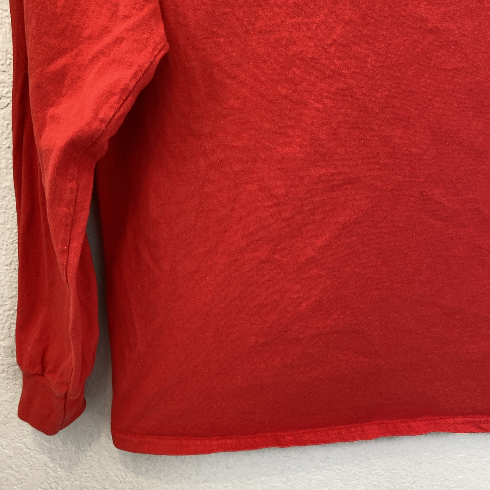 Gildan LONG SLEEVE PULLOVER Tee SHIRT MENS M Red. #R