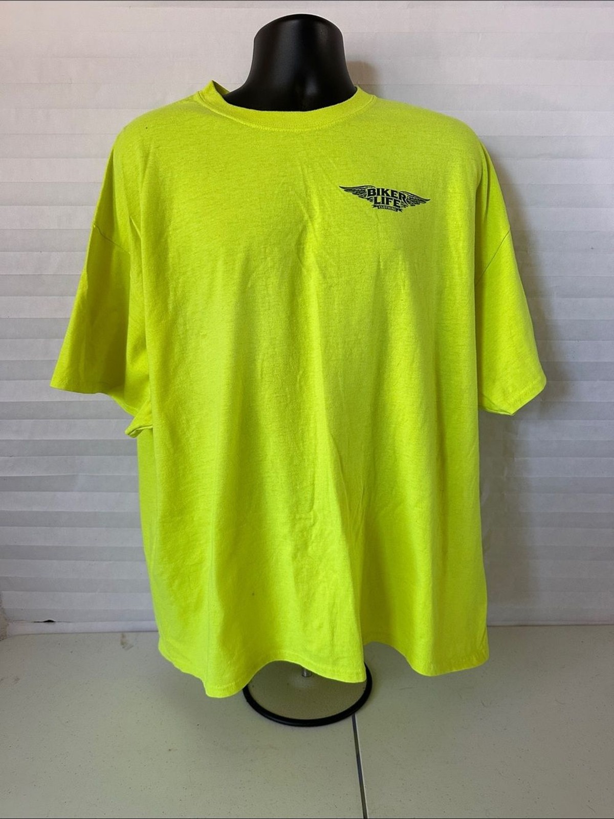 Biker Life Clothing Neon Yellow Short Sleeve Tee Size 3XL High Visibility