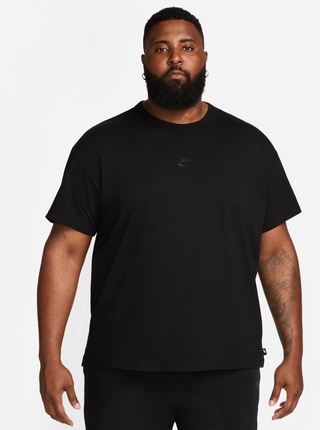Nike Mens Premium Essentials Tee Shirt, Black, 3XL, Embroidered Logo, DO7392 NWT