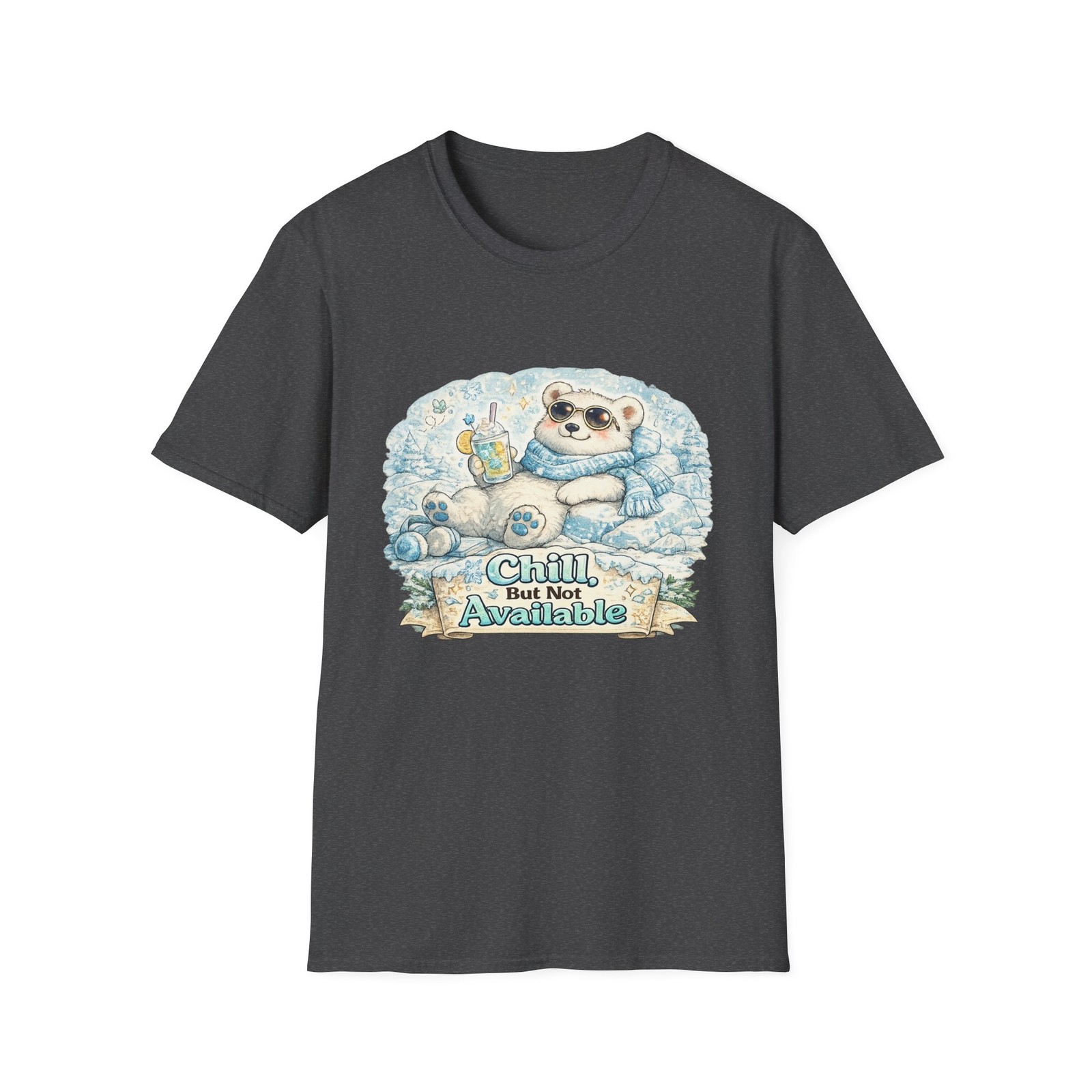 Chill But Not Available Polar Bear T-Shirt Funny Introvert Tee