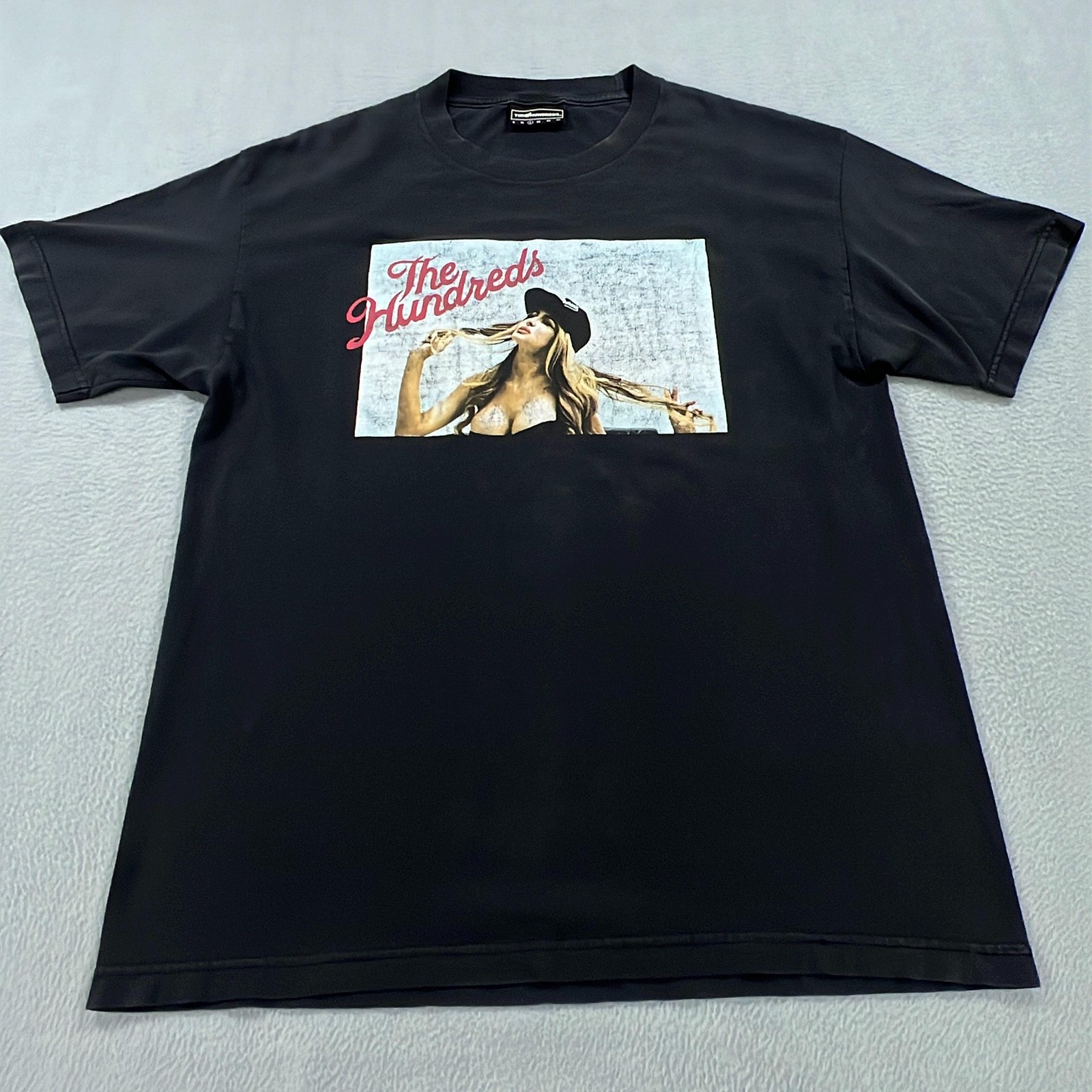The Hundreds Shirt Mens Large Black Sexy Girl Graphic Bomb Logo Streetwear Skate