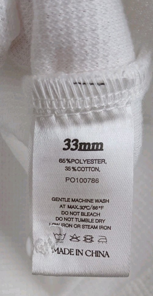 33mm Mens Size Medium White Brando Nils Henley T-Shirt,
