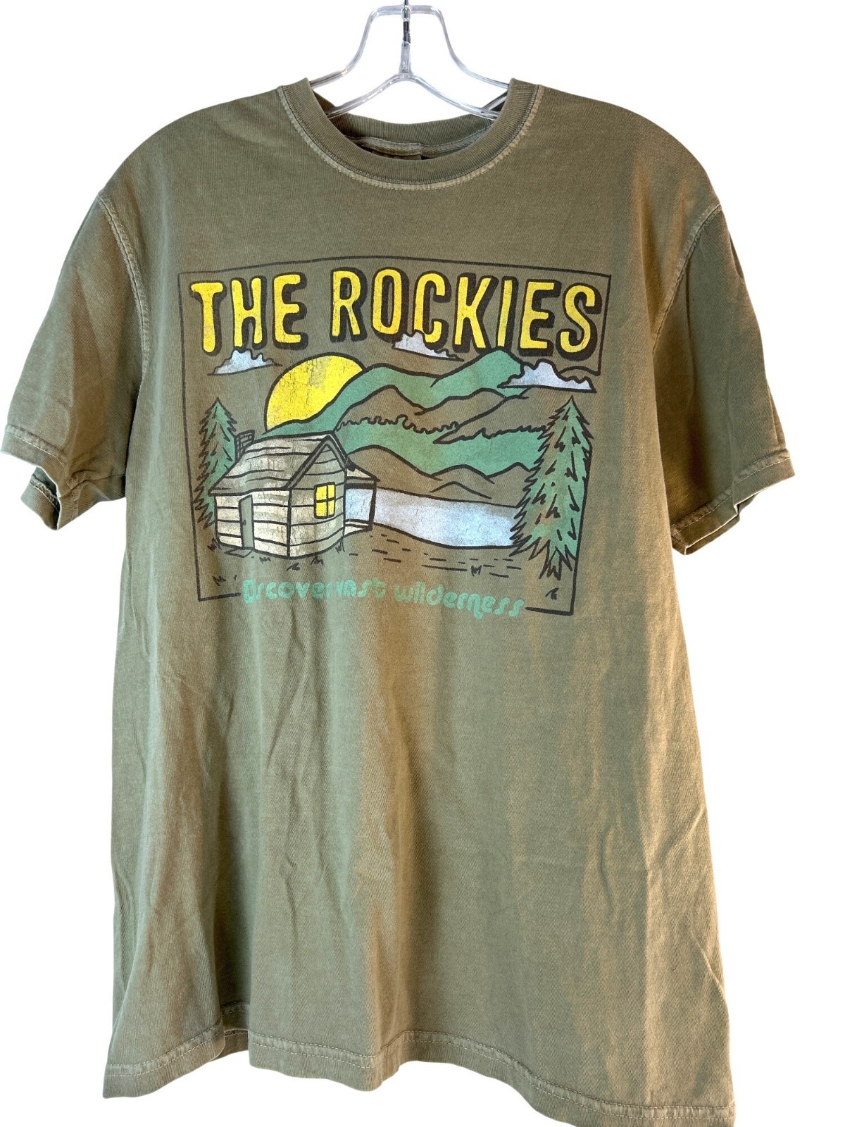 Comfort Colors Mens Graphic T-Shirt Green Multi Size M