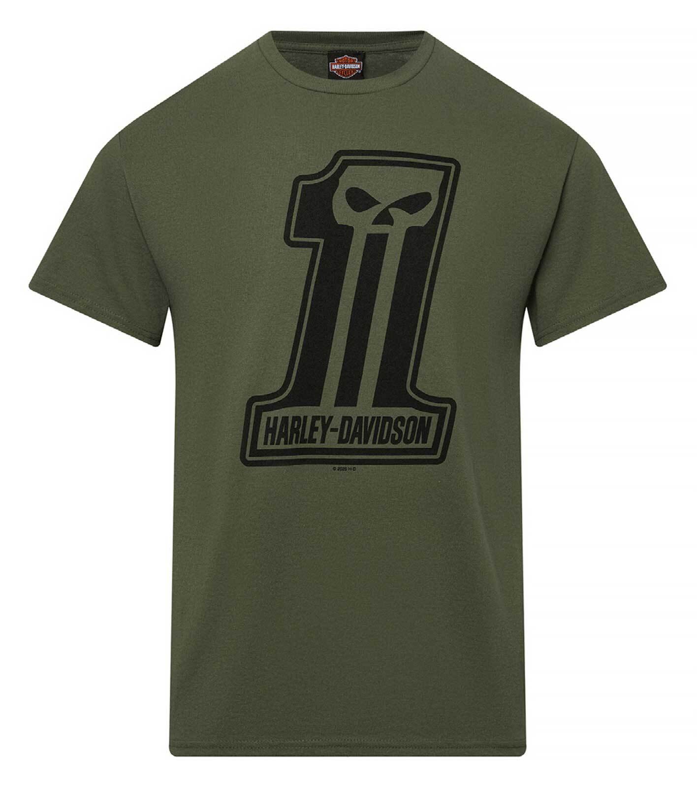Harley-Davidson Men’s Dark Trait Short Sleeve Crew-Neck T-Shirt, Military Green