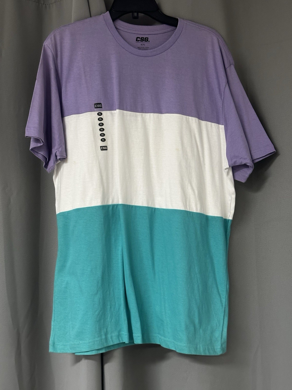 CSG Purple/White/Aqua T-Shirt W/ Tag Size XL New