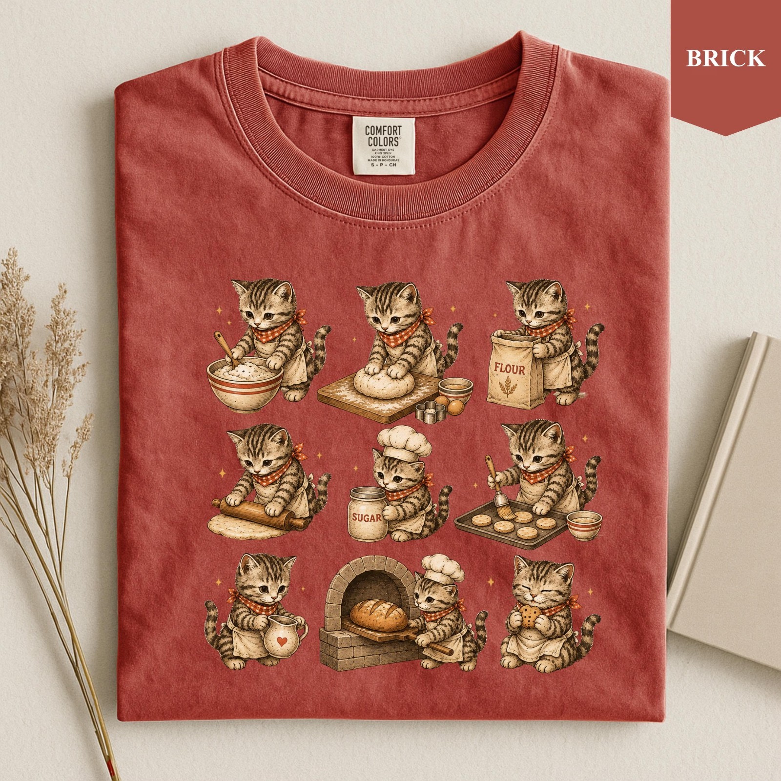 Baking Cat Shirt, Cozy Bakery Cat Tee, Sourdough Cat Lover Gift T-Shirt